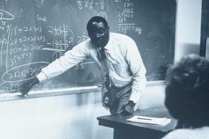 A teacher addresses a classroom at Bidwell Training Center, now located on Columbus Avenue