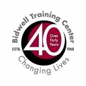 A 40th anniversary logo for Bidwell Training Center